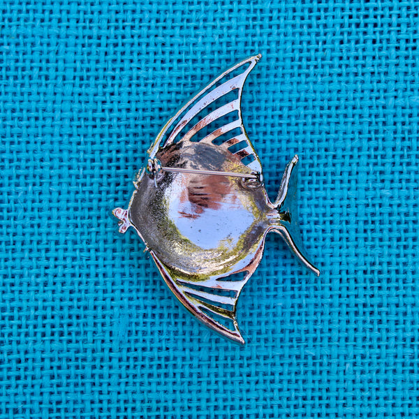 Silver Angel Fish Brooch