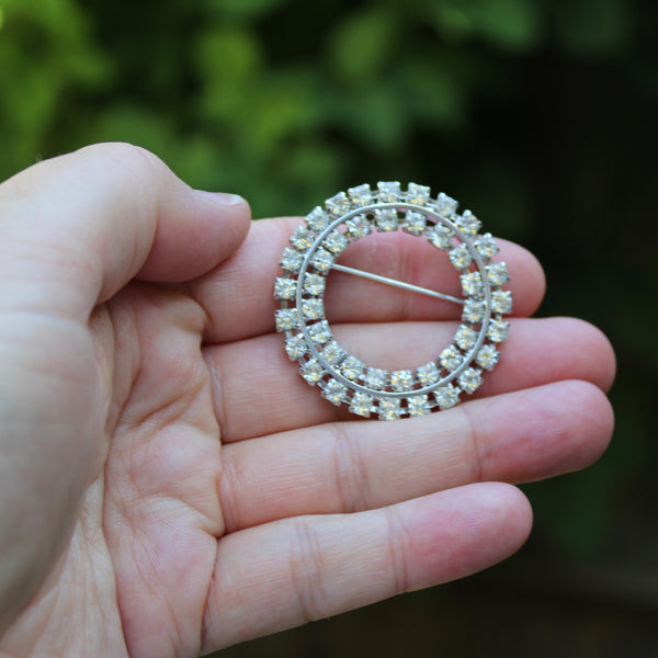 Silver Sparkle Large Circular Disc