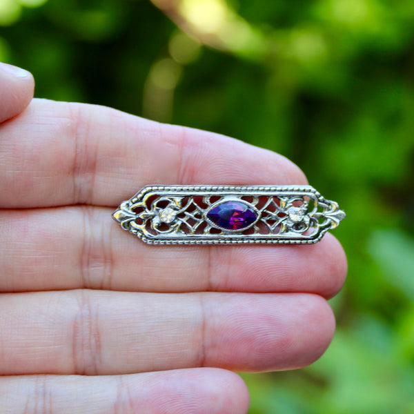 Gothic Purple Bar Brooch