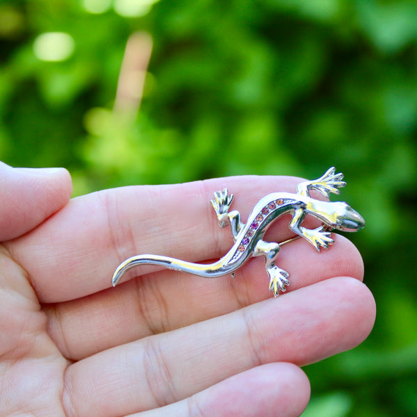 Gothic Trio of Lizard Brooches