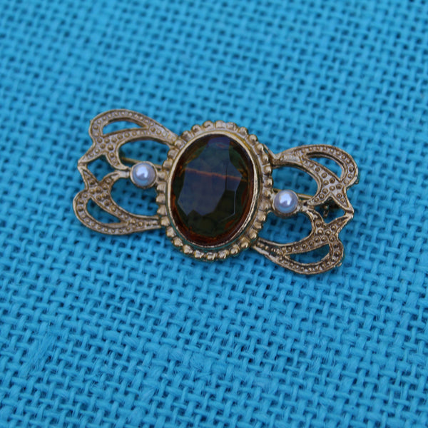 Regency Faceted Topaz Brooch