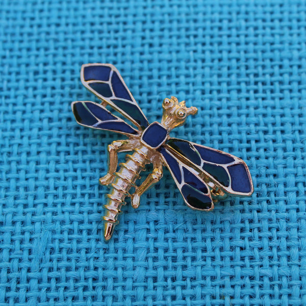 Blue and Green Enamel Dragonfly