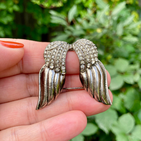 Silver Rhinestone Wings