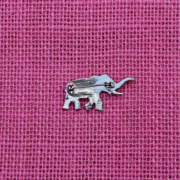 Tiny Silver Elephant Brooch