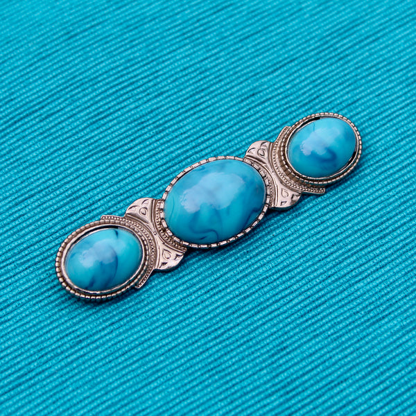 Faux Turquoise Silver Trio