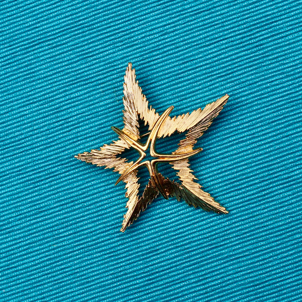 Double Gold Starfish Brooch