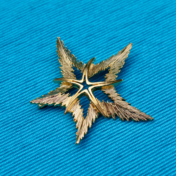 Double Gold Starfish Brooch