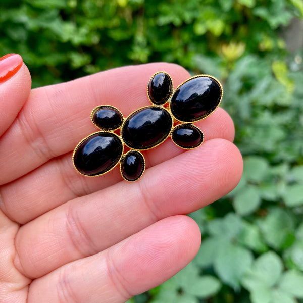 Tiny Black Cabochons Pin