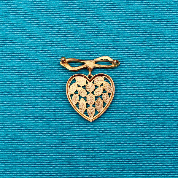 Black Heart Enamel Drop Brooch