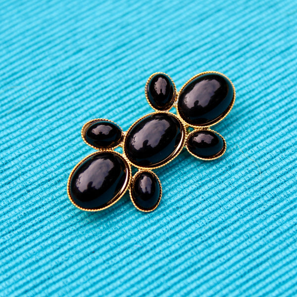 Tiny Black Cabochons Pin