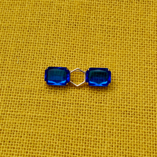 80s Deco Blue Hexagon Single