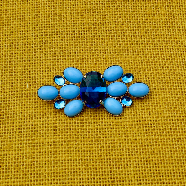 80s Deco Large Turquoise Brooch