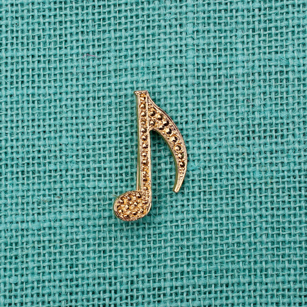 Gold Music Note Brooch