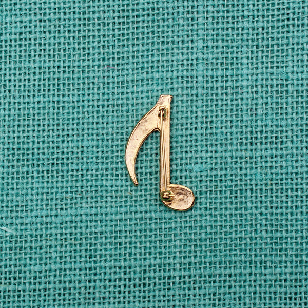 Gold Music Note Brooch