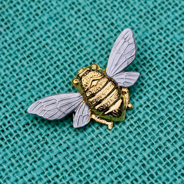 Gold and Silver Bee Brooch