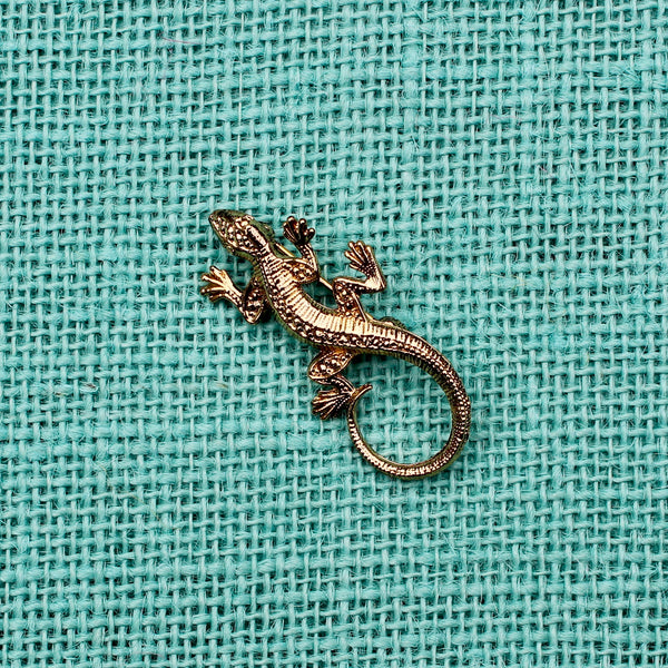Gold Tiny Lizard Brooch