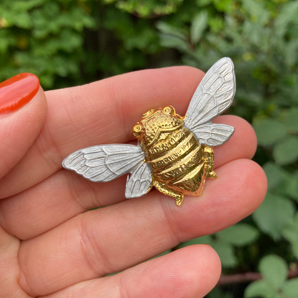 Gold and Silver Bee Brooch