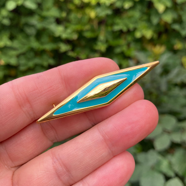 Turquoise Diamond Brooch