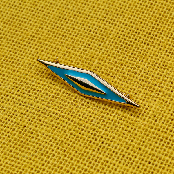 Turquoise Diamond Brooch