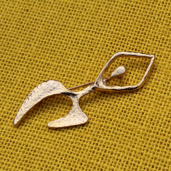 Gold Modernist Figure Brooch