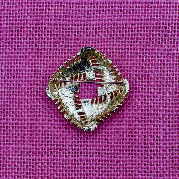 Modern Square Gold Chevron Brooch