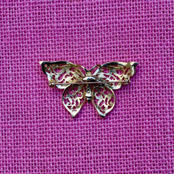 Gold Butterfly Brooch