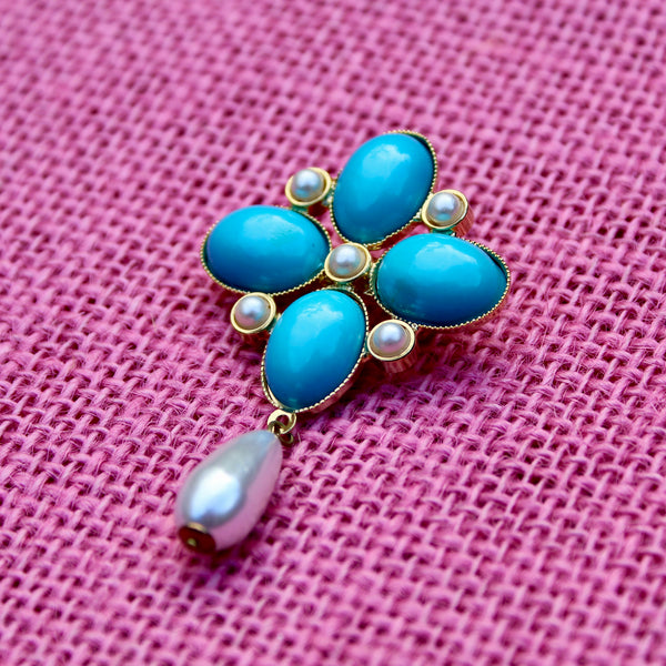 Turquoise Quattro Drop Brooch