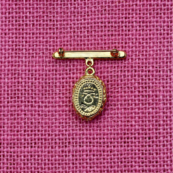 Bar with Blue Drop Brooch