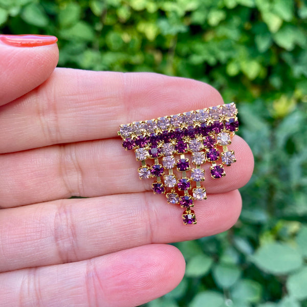 Tiny Purple Rhinestone Fringe