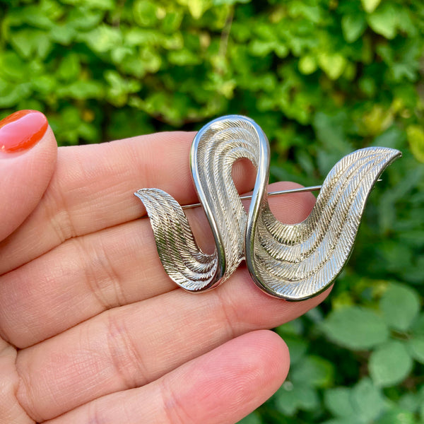 Silver Wave Brooch