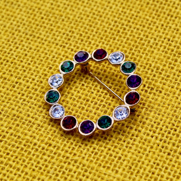 Multi Colour Wreath Brooch