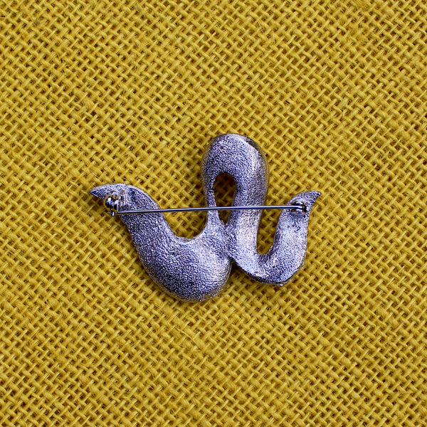 Silver Wave Brooch