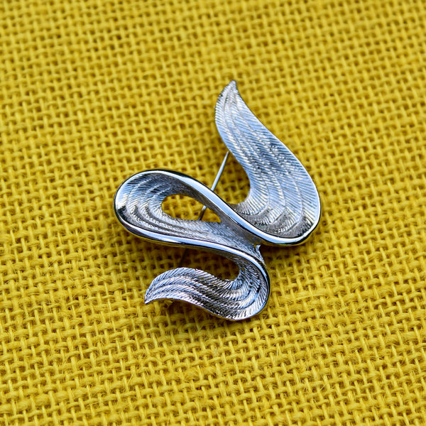 Silver Wave Brooch