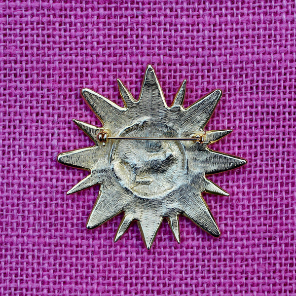 Gold Sun Brooch