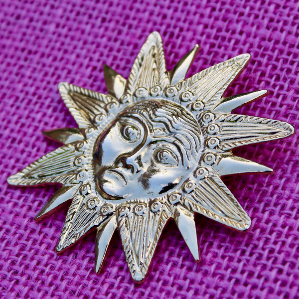 Gold Sun Brooch