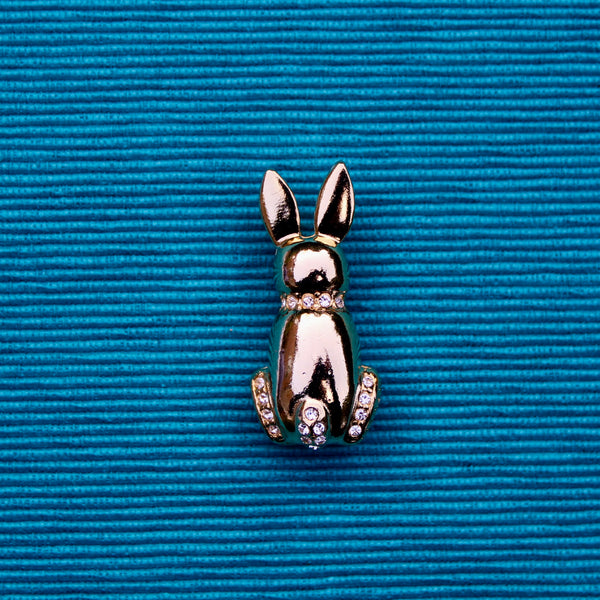 Gold Rabbit Brooch