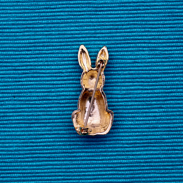 Gold Rabbit Brooch