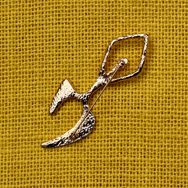 Gold Modernist Figure Brooch